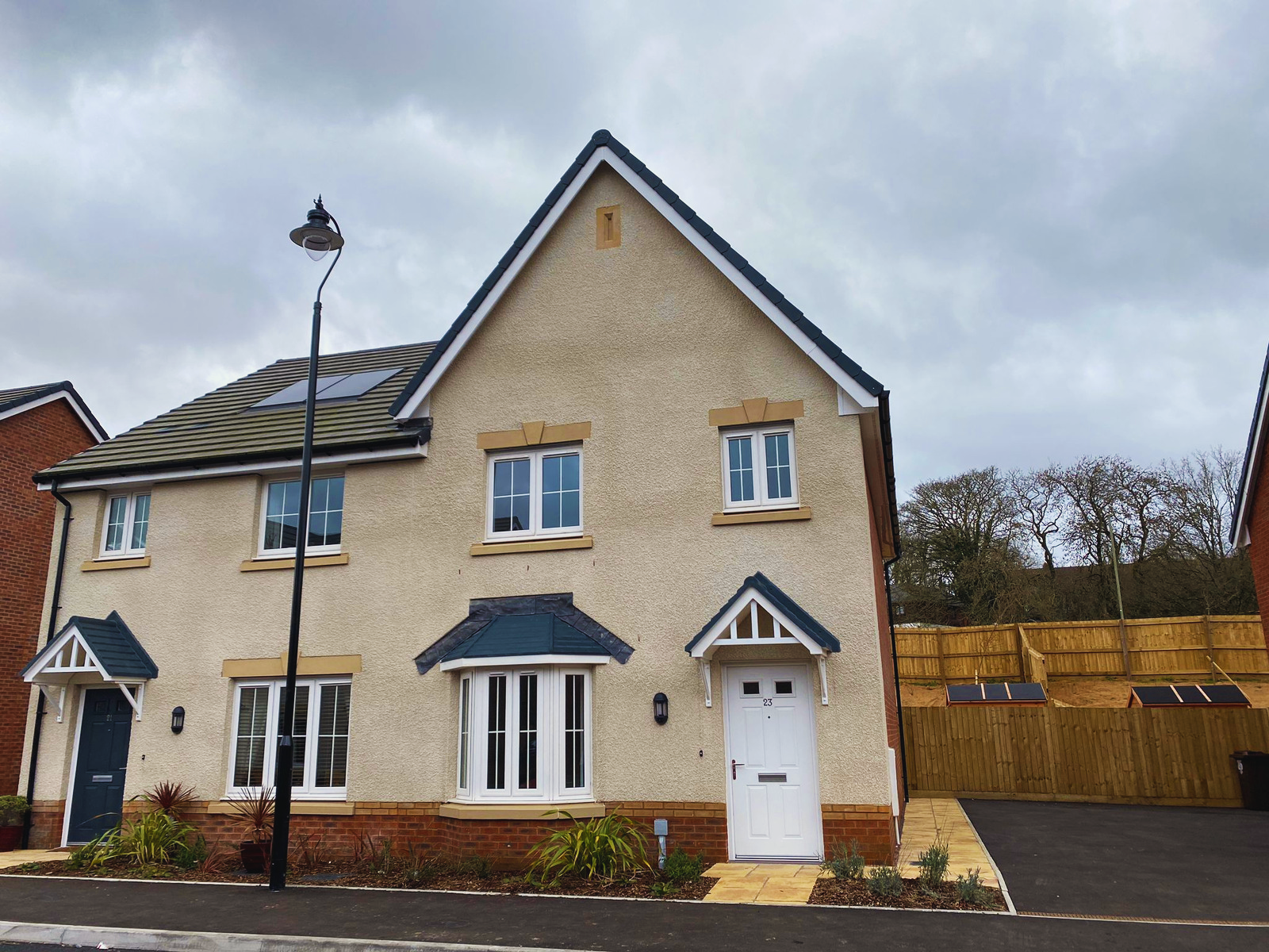 An external photo of a home on the Wheel View development in Hengoed, Caerphilly.